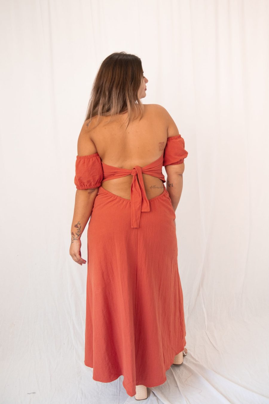 Vestido corselett laranja