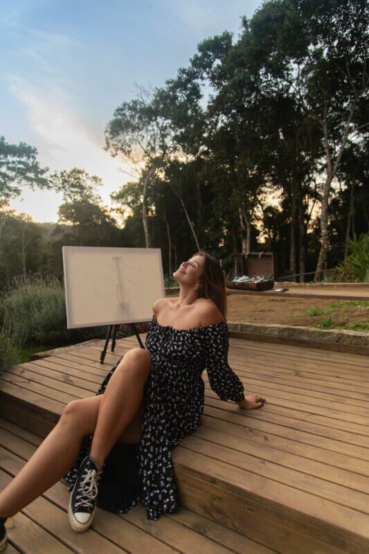 Vestido Longo Baby floral preto